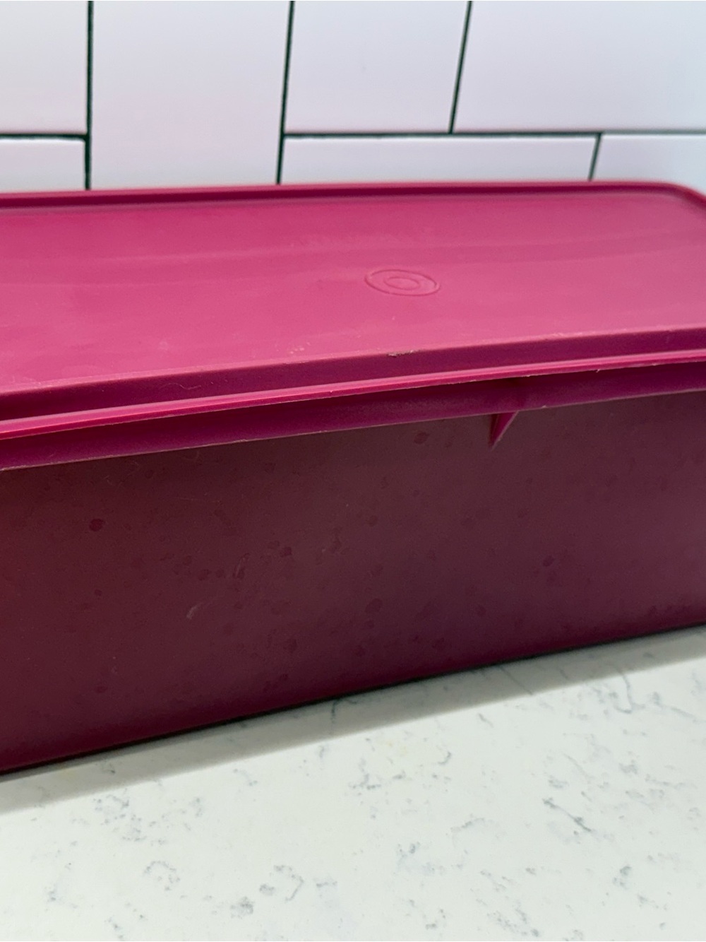 Tupperware Jumbo Bread Server - Magenta Large Rectangle container